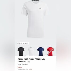 Adidas White Train Essentials Training Tee